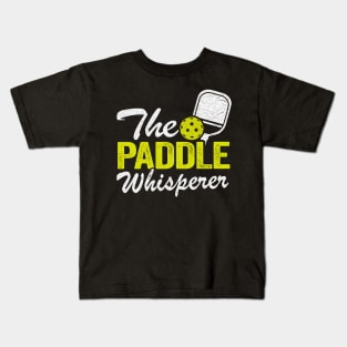 The Paddle Whisperer Funny Pickleball Kids T-Shirt